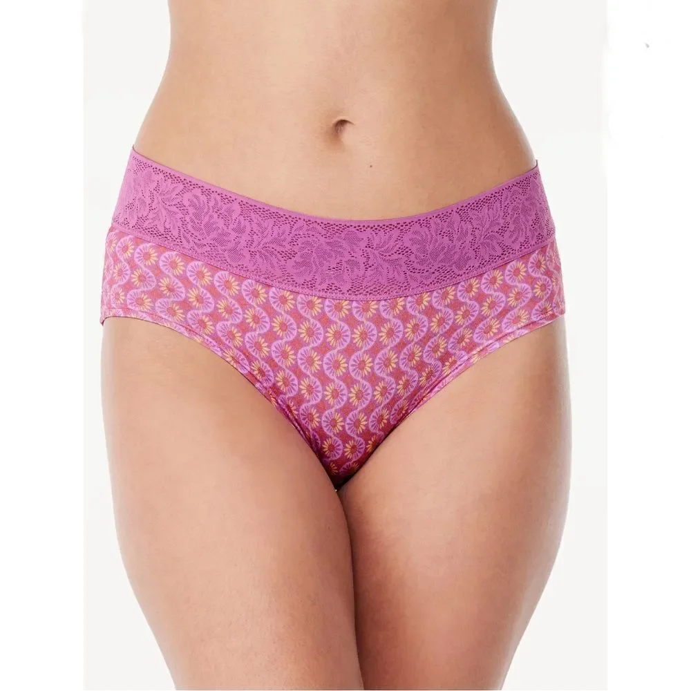 Women's Modal and Lace Hipster Panties Underwear Briefs 2, 3-Packs Size L